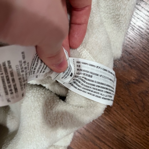 Abercrombie & Fitch Cream & Pink Sherpa Sweater comfy cute winter preppy cozy - Picture 5 of 8